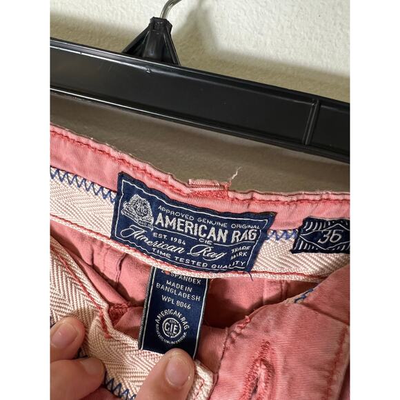 Men's Bundle of 2 American Rag Black and Pinkish Cotton Shorts Sz 36 - Picture 6 of 6